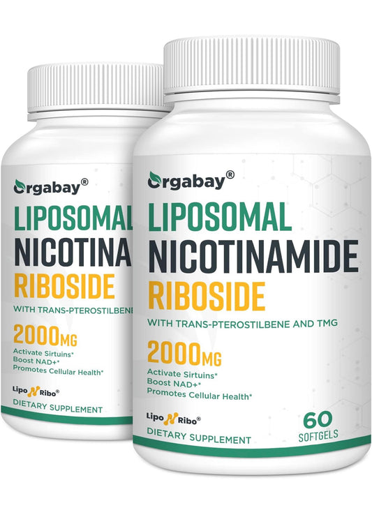 Orgabay Liposomal Nicotinamide Riboside 2000 MG with TMG and Pterostilbene, Boosting NAD+,