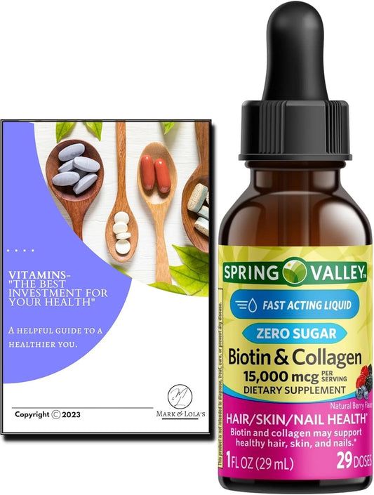 Spring-Valley-Biotin-&-Collagen-Liquid-Supplement,-50
