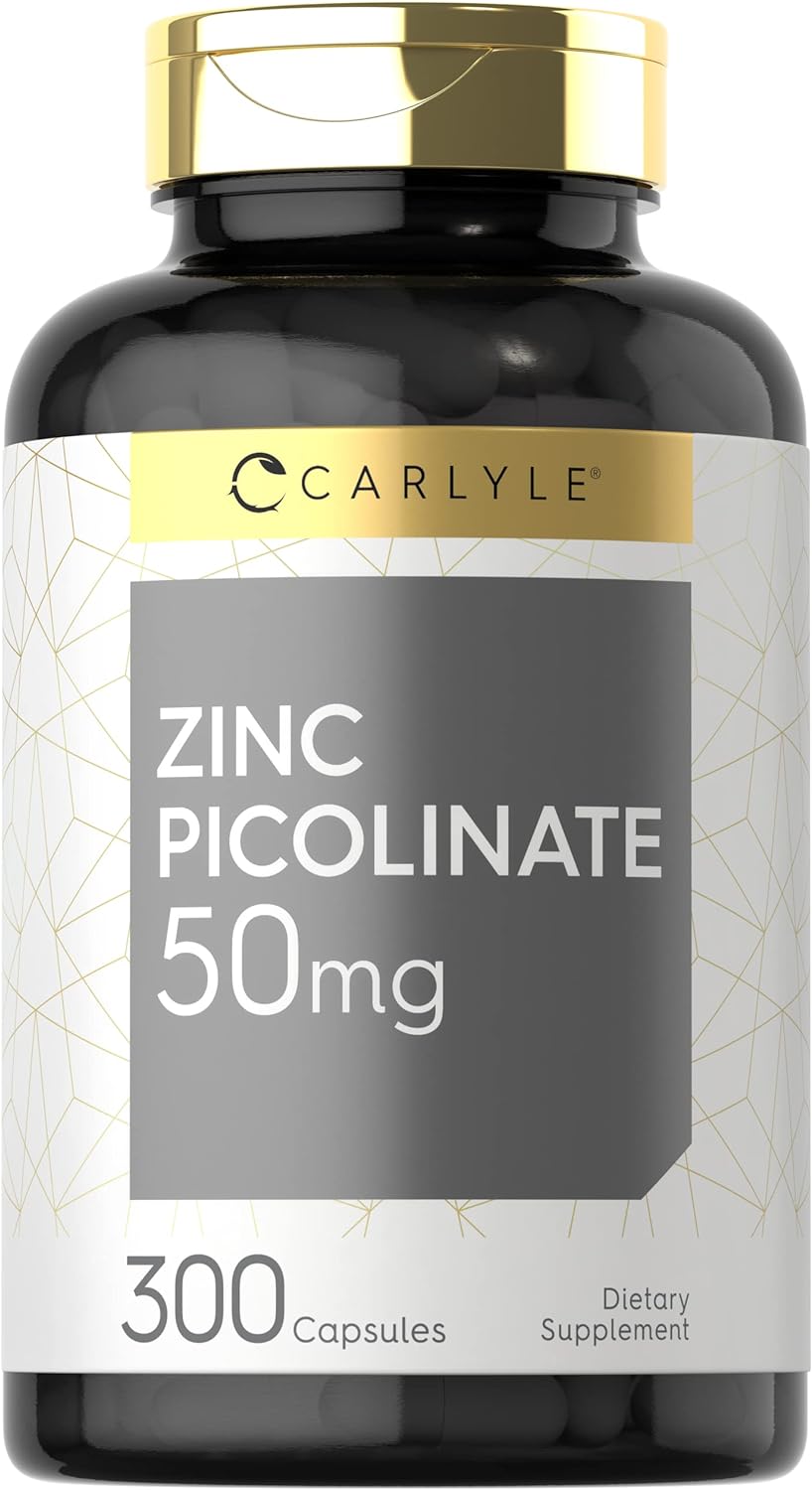 Zinc Picolinate 50mg | 400 Capsules | Value Size | Non-GMO and Gluten Free Supplement | by