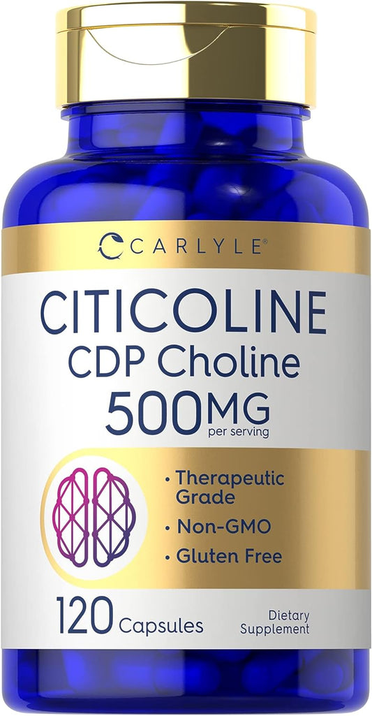 Citicolina 500 mg | 120 cápsulas | CDP colina | sin OMG, sin gluten