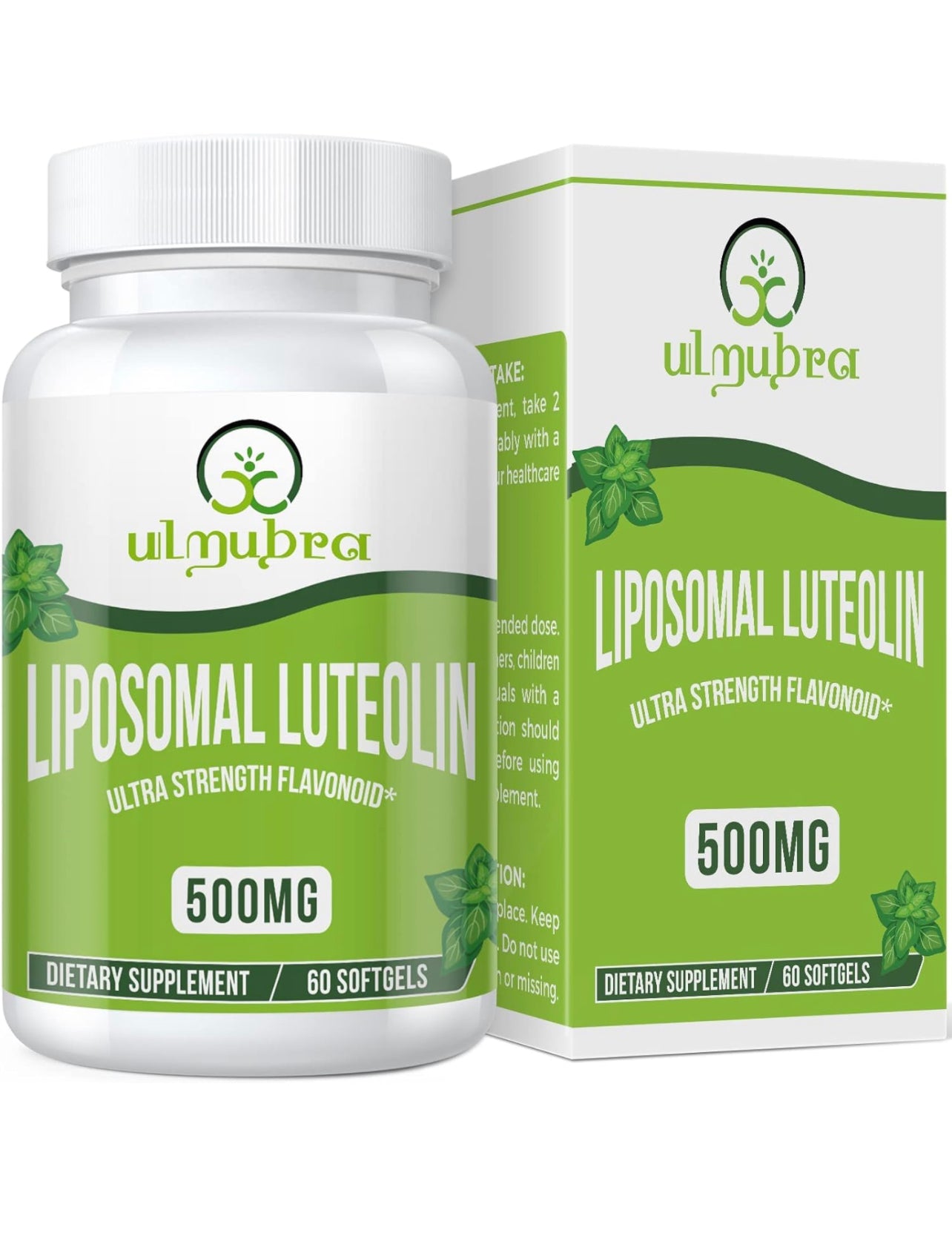 Ulmubra Liposomal Luteolin 500MG, Maximum Absorption, Potent Flavonoid, 60 Softgels, Luteo