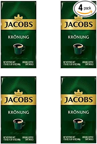 Jacobs Kronung Ground Coffee 500 Gram / 17.6 Ounce (Pack of 4)