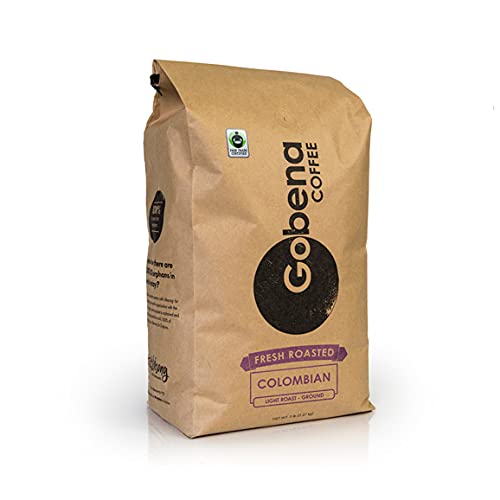 5lb Fair Trade Organic Certified Colombian Ground Coffee Light Roast,1