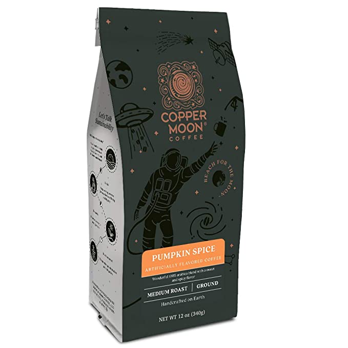 Copper Moon Coffee Pumpkin Spice Flavored Blend, Medium Roast, Ground,