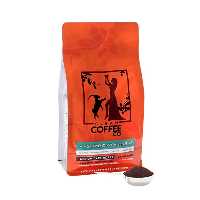 Clean Coffee Co Ground Coffee, Medium Dark Roast, 12 Ounce Bag, Single