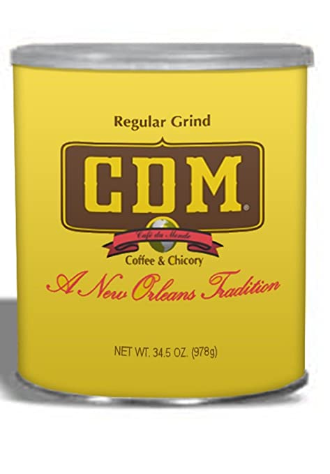 CDM Coffee & Chicory Regular Grind Ground Coffee 34.5 Ounce Canister
