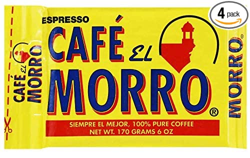 Espresso Ground Coffee - from Café El Morro. 6 oz (Pack of 4) Gourmet