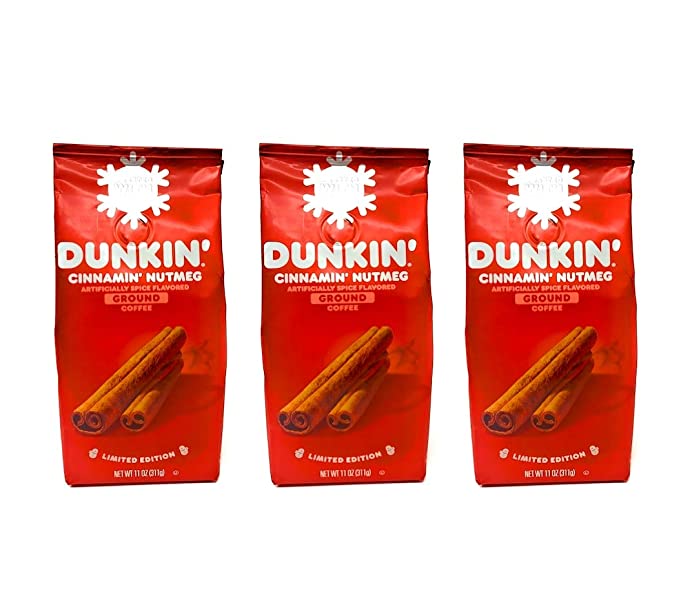Dunkin Donuts Coffee Cinnamon Nutmeg Seasonal Ground Coffee - Pack of