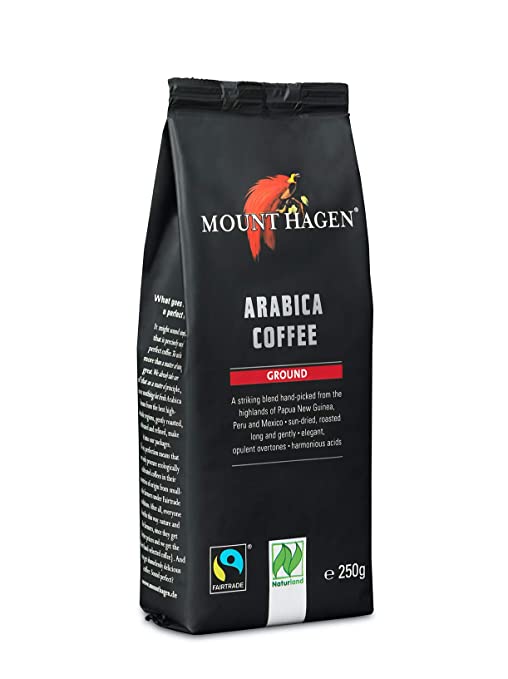 Mount Hagen Arabica Coffee 8.8 oz, Organic Coffee Ground, Fair Trade C