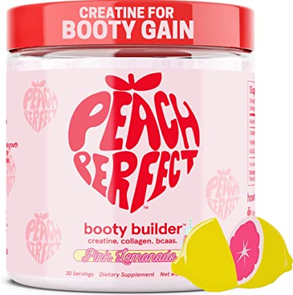 Peach Perfect Creatine for Women Booty Gain, Muscle Builder, Energy Boost, Pink Lemonade,