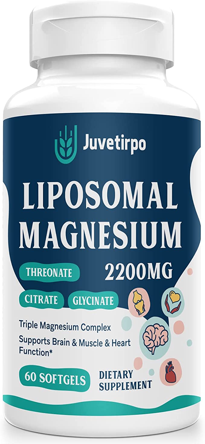 Liposomal Magnesium Complex 2200MG Softgels, Magnesium Threonate, Magnesium Glycinate, Mag
