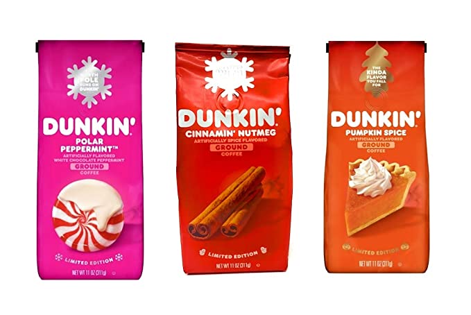 Dunkin Donuts Coffee Seasonal Ground Coffee Variety Pack - Polar Peppe