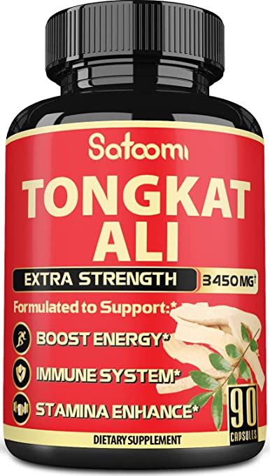 Satoomi Tongkat Ali Root Extract 200:1 for Men - 3 Month Supply - Equivalent to 3450mg - 9