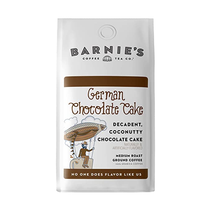 BARNIE'S COFFEE TEA CO. German Chocolate Cake Ground Coffee with Decad