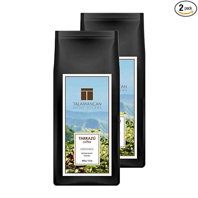 Talamancan Tarrazu Ground Coffee from Costa Rica, 12 oz - 2 Pack