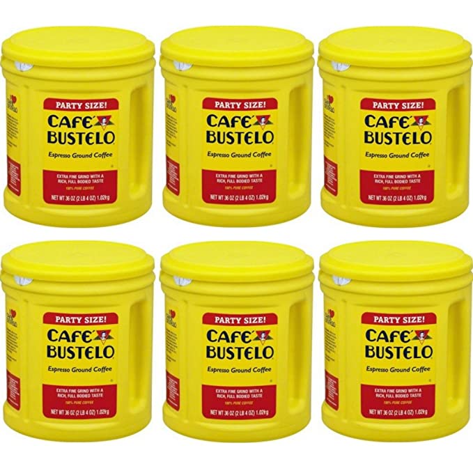Cafe Bustelo Espresso Ground Coffee Party Size ,36oz (6 PACK)