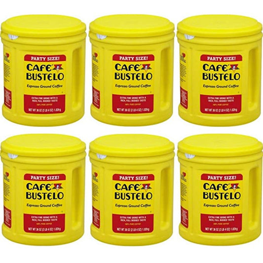 Cafe Bustelo Espresso Ground Coffee Party Size ,36oz (6 PACK)