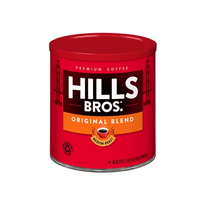 Hills Bros Original Blend Ground Coffee, Medium Roast, 30.5 Oz. Can –
