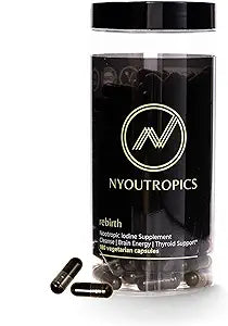 Rebirth by NYOUTROPICS - Nootropic Iodine Supplement (180 Vegan Capsules), Provides Brain Support a---------343