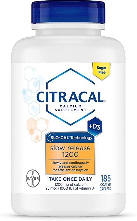 CITRACAL Slow Release 1200, 1200 mg Calcium Citrate and Calcium Carbonate Blend with 1000