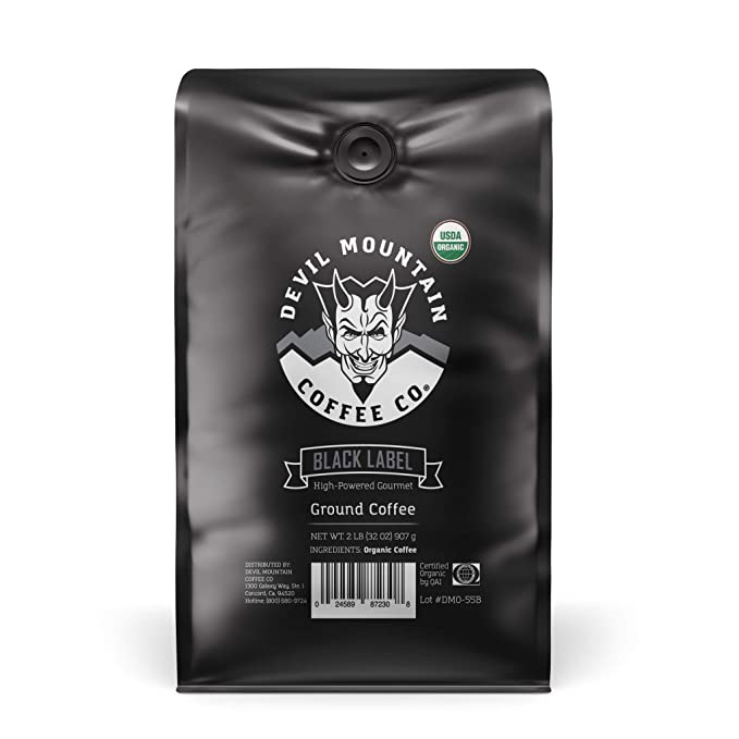 "Black Label" Dark Roast Ground Coffee, Strongest Coffee in the world
