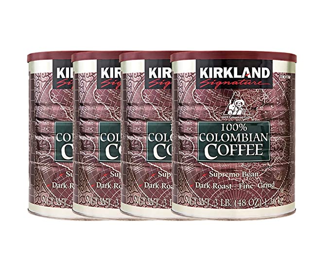 Kirkland Signature 100% Colombian Coffee, Dark Roast (Pack of 4)