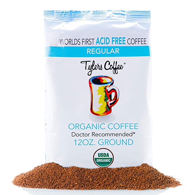 Tyler’s No Acid Organic Ground Coffee - 100% Arabica Full Flavor - Neu
