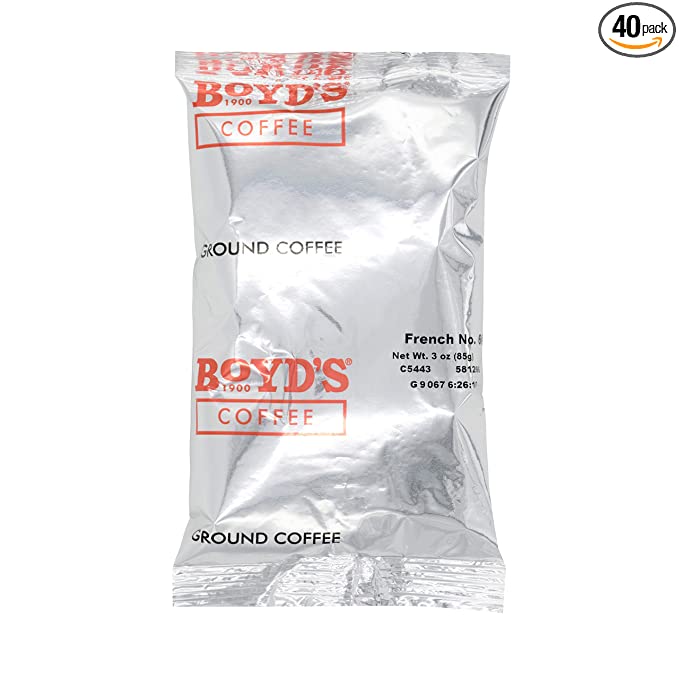 Boyd's French No. 6 Coffee - Ground Dark Roast - 3-Oz Portion Packs (P