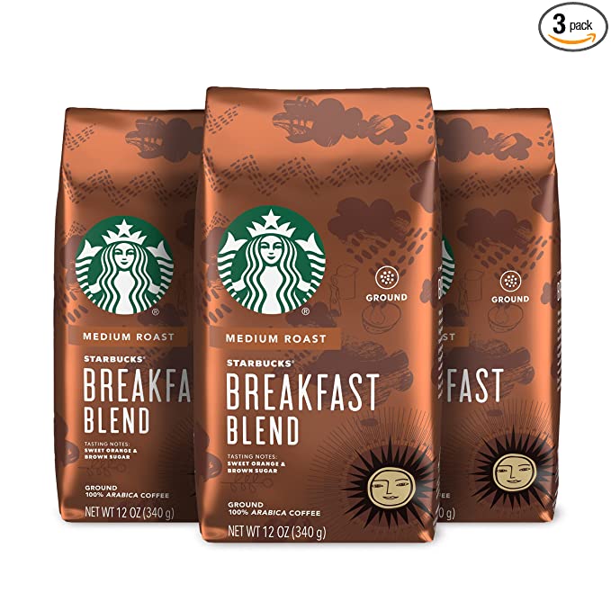 Starbucks Ground Coffee—Medium Roast Coffee—Breakfast Blend—100% Arabi