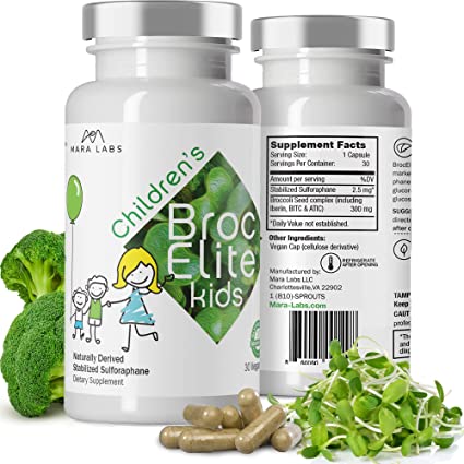 BrocElite Kids | Broccoli Supplement w/Naturally Stabilized Sulforaphane Extract for Child