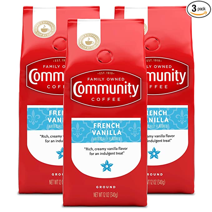 Community Coffee Premium Ground Coffee, French Vanilla Flavored, Mediu