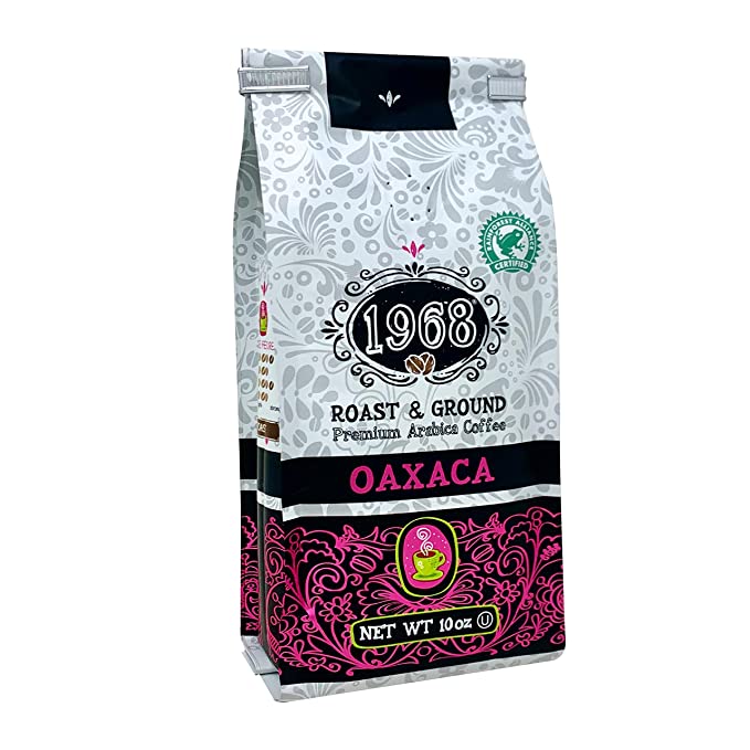 1968 Coffee, Oaxaca - Dark Roast Ground Coffee- 10oz bag, Arabica, Kos