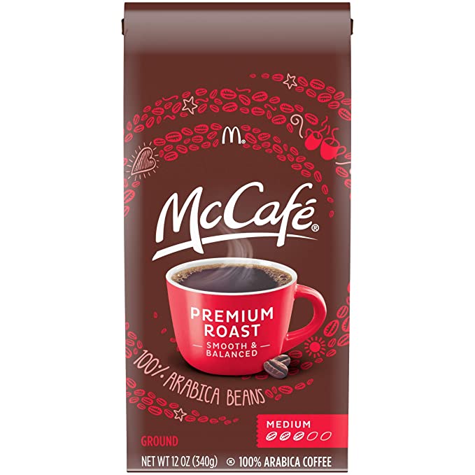 McCafé Premium Medium Roast Ground Coffee (12 oz Bags, Pack of 6)