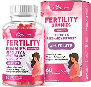 HivoNutra Fertility Supplement Gummies for Women - Prenatal Vitamin with Folic Acid