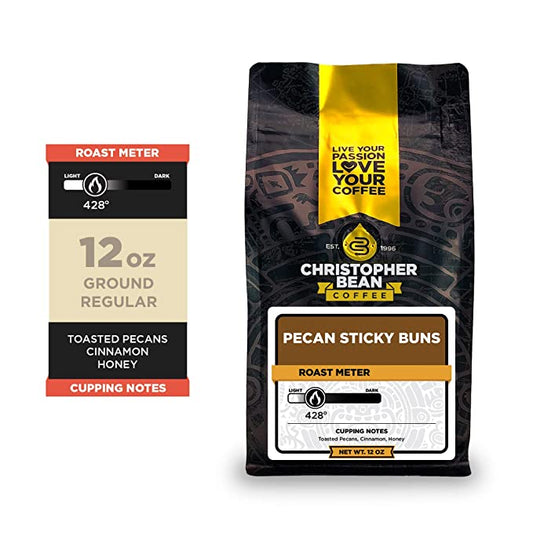 Christopher Bean Coffee - Pecan Sticky Buns Flavored Coffee, (Regular