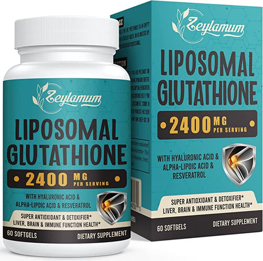 2400 MG Liposomal Glutathione Softgels, Max Absorption, Active Form L-Glutathione Reduced