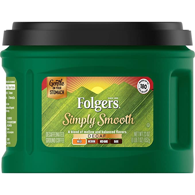 Folgers Simply Smooth Mild Roast Ground Coffee, 23 Ounces