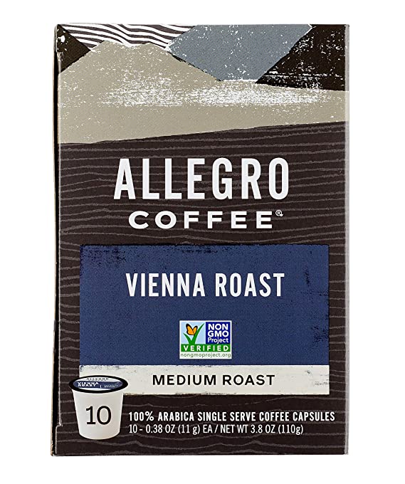 Allegro Coffee, Coffee Vienna Roast Pods 10 Count, 3.8 Ounce