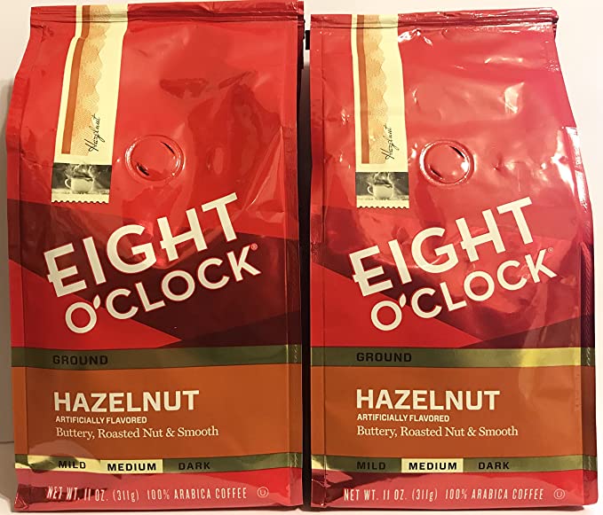Eight O' Clock Ground Coffee - Hazelnut - Medium Roast - Net Wt. 11 OZ