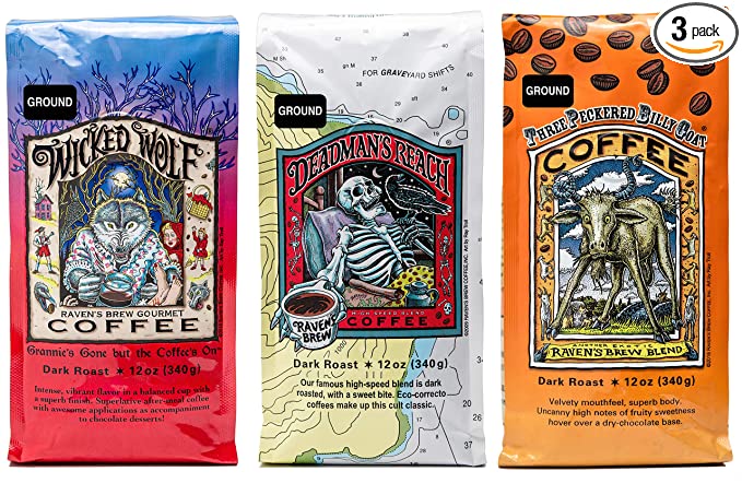 Raven's Brew Ground Coffee Variety Pack - 3 Delicious Flavors - Wicked