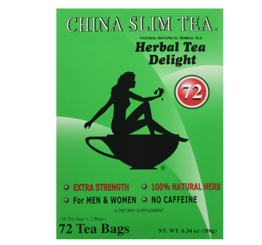 China Slim - Té extra fuerte para hombres y mujeres, 72 bolsas de té,